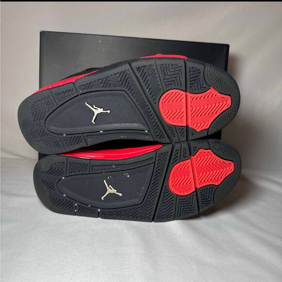 Size 6 - Nike Air Jordan 4 Retro GS Red Thunder Men's Shoes - Picture 6 of 10